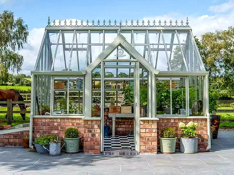 Glass greenhouse, glass greenhouse for garden , steel and glass structure,Glass greenhouse for Garden events YSGH-157
